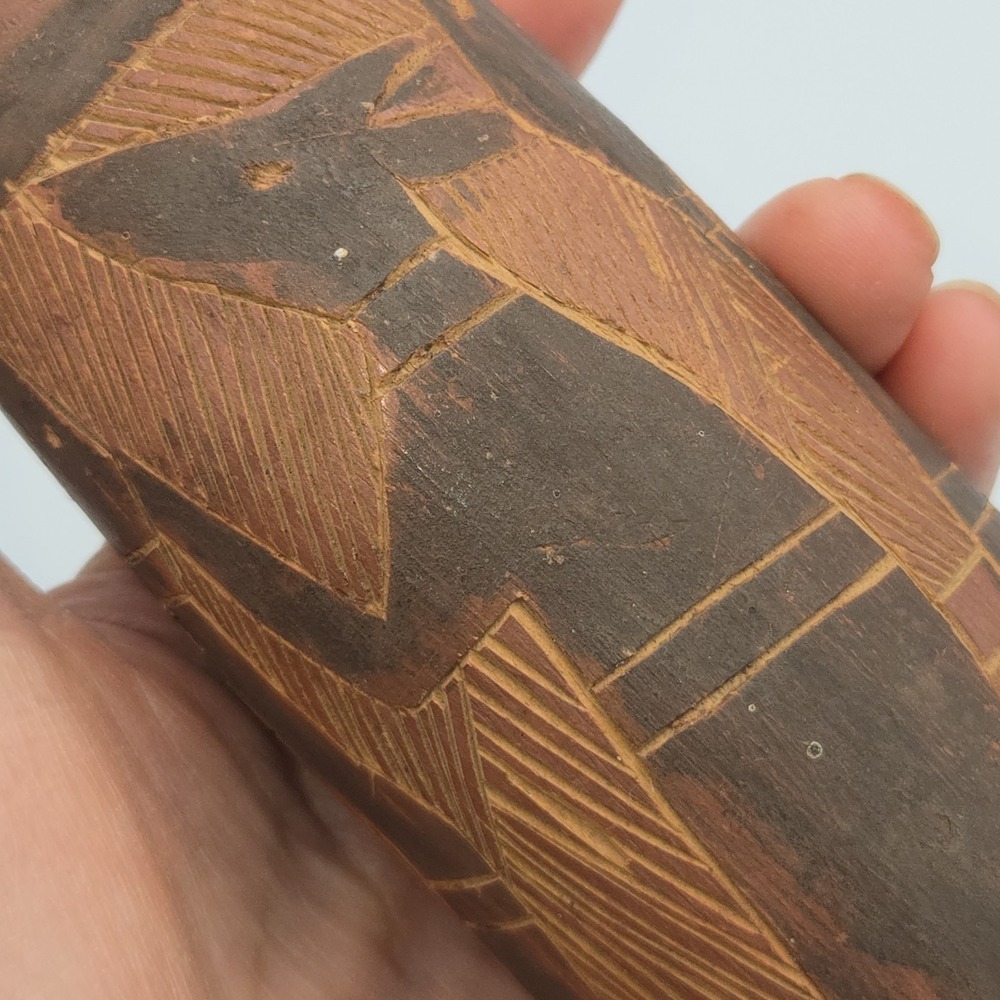Australia Aboriginal Possum Totem Carved Painted Wood Animal Arnhem Land 13.25" - Picture 15 of 16